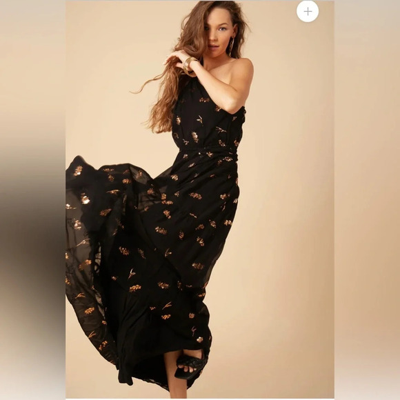 ! Hale Bob Hollynn Asymmetrical Solid Maxi sz L - Picture 2 of 10